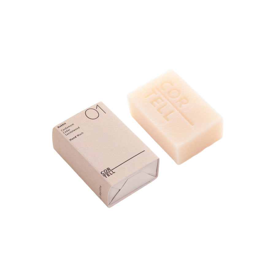 Cortell bar soap next to its card box