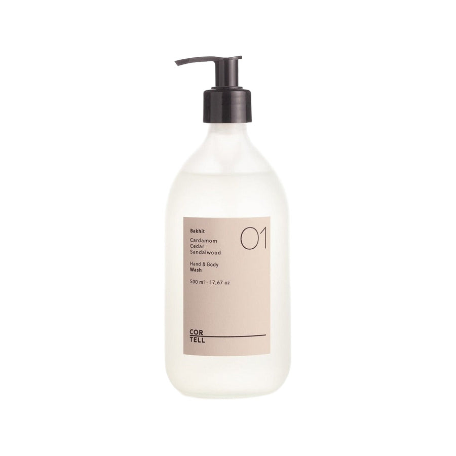 Jabón líquido de manos y cuerpo Cortell de 500 ml en envase de cristal