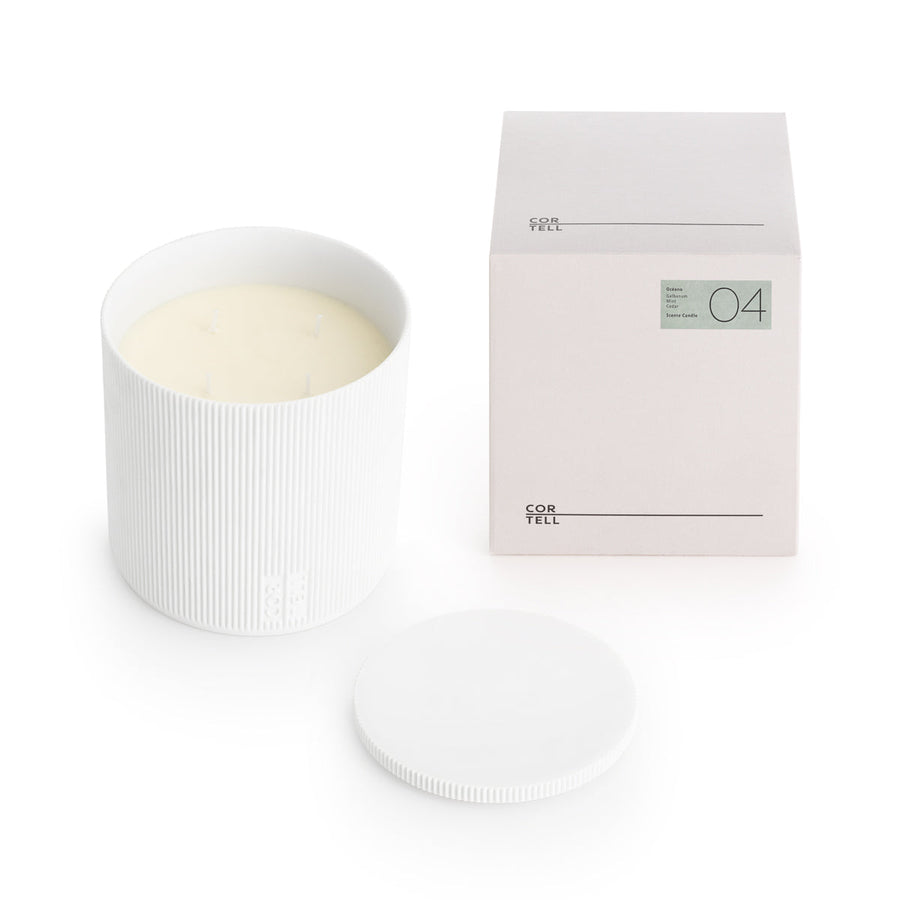 Vela aromática Cortell 04 Océano de 1,5 kg en porcelana, con su tapa y su estuche